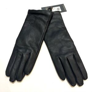 Fownes Brothers Black Genuine Leather Cashmere Lined Above the Wrist Gloves 8.5